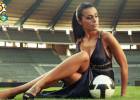 К euro 2012 - девушка на поле с мячом