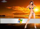 Windows XP - Девушка в купальнике на фоне заката